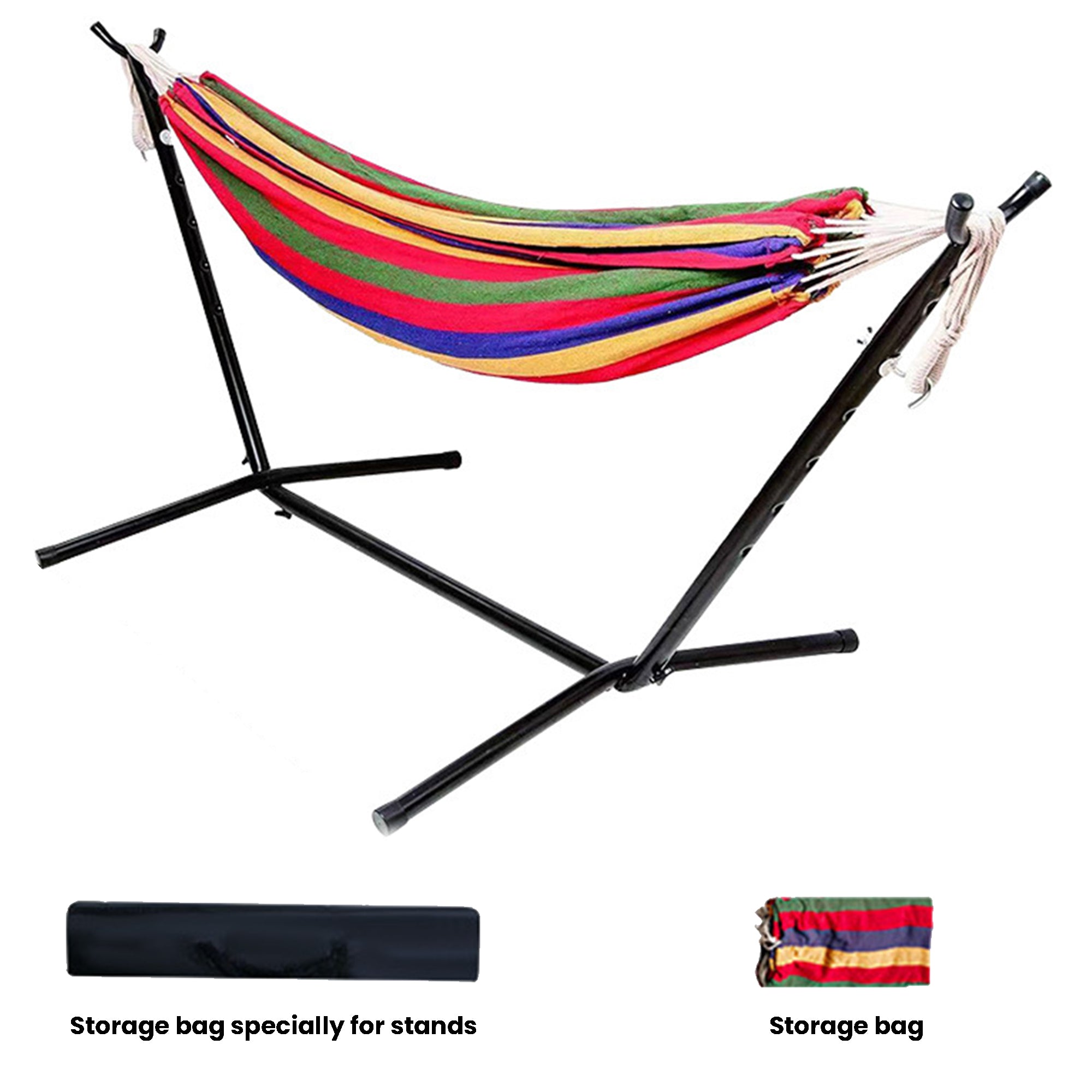 Brazilian-Style Canvas Hammock with/without Metal Stand & Storage Bag