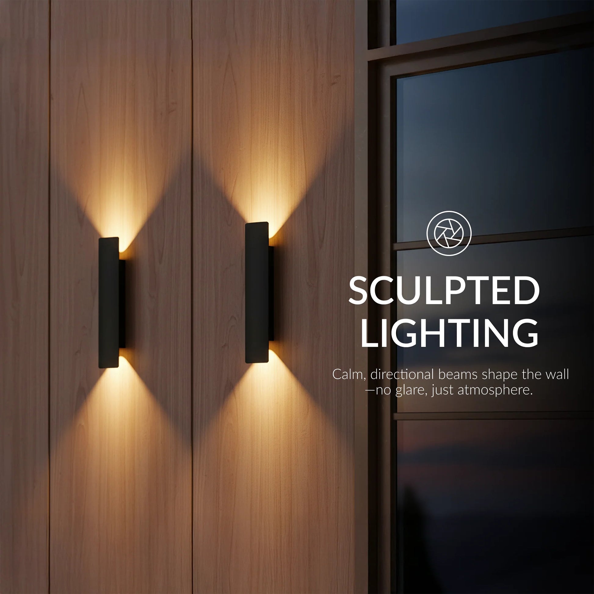 Black Linear Exterior Wall Sconces Modern Porch Patio Light Fixture Waterproof Outdoor Wall Lights