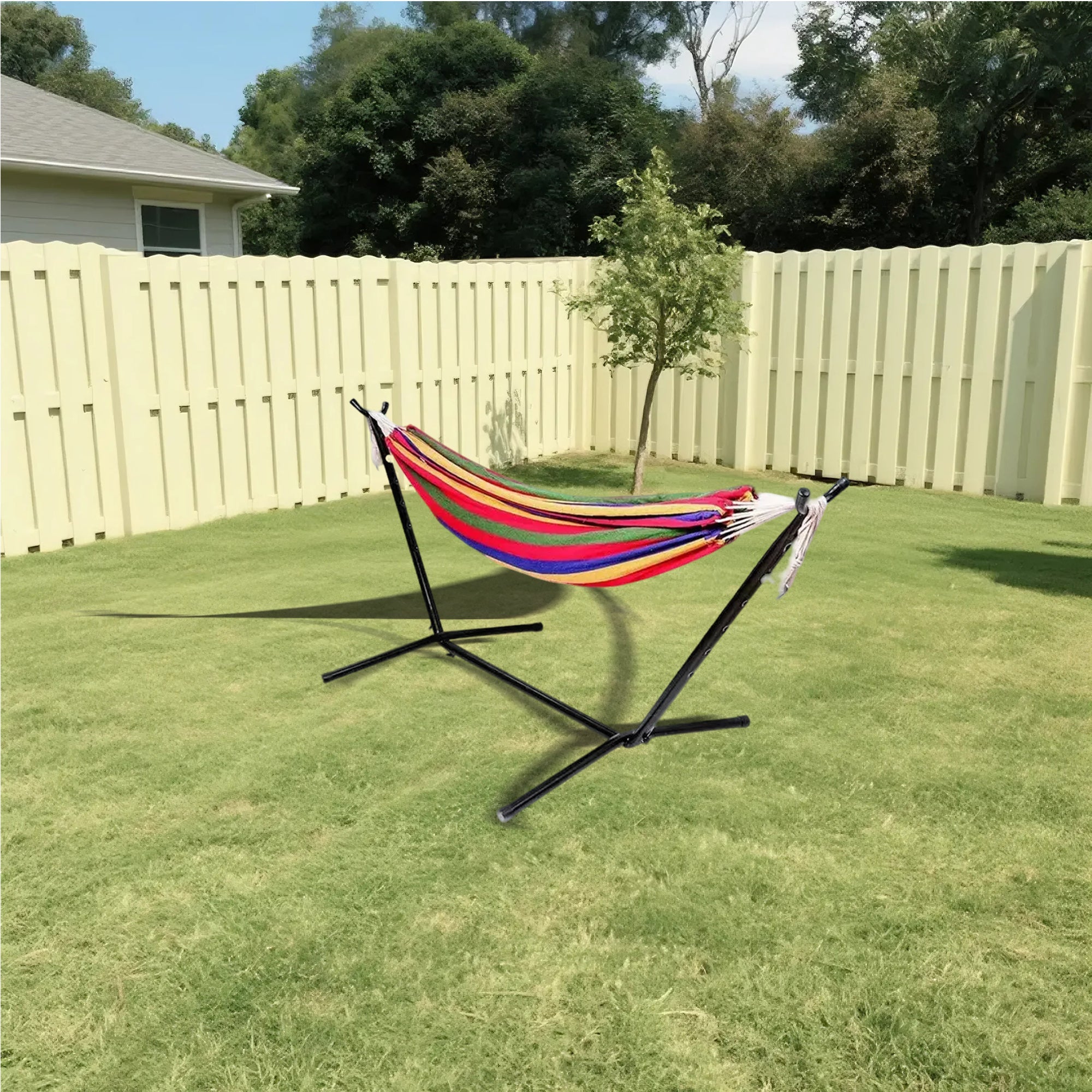Brazilian-Style Canvas Hammock with/without Metal Stand & Storage Bag
