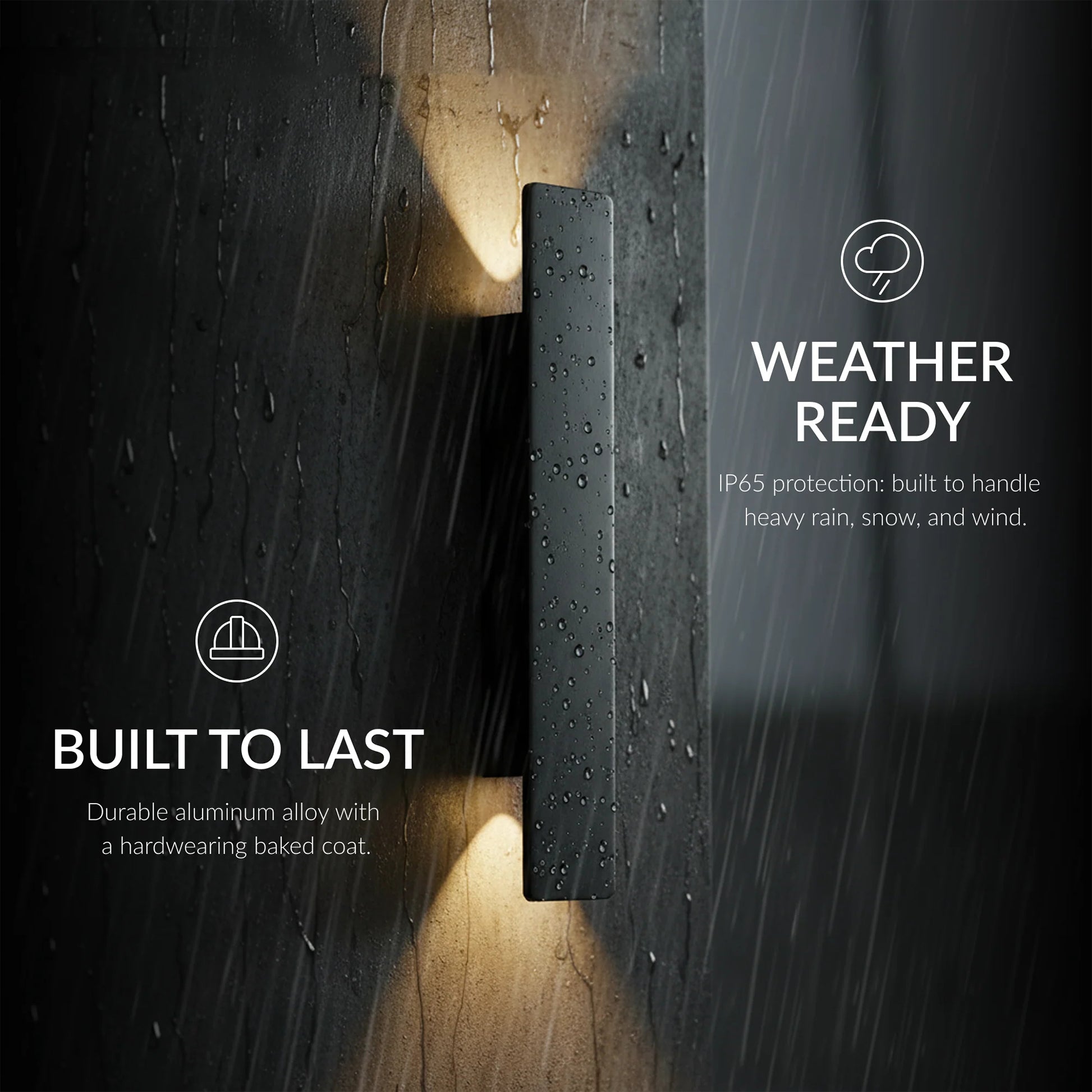 Black Linear Exterior Wall Sconces Modern Porch Patio Light Fixture Waterproof Outdoor Wall Lights