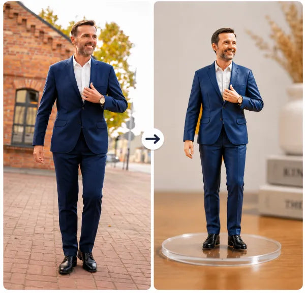 Custom Realistic 3D Figurine from Photo with Display Box Personalized Full Body Figure
