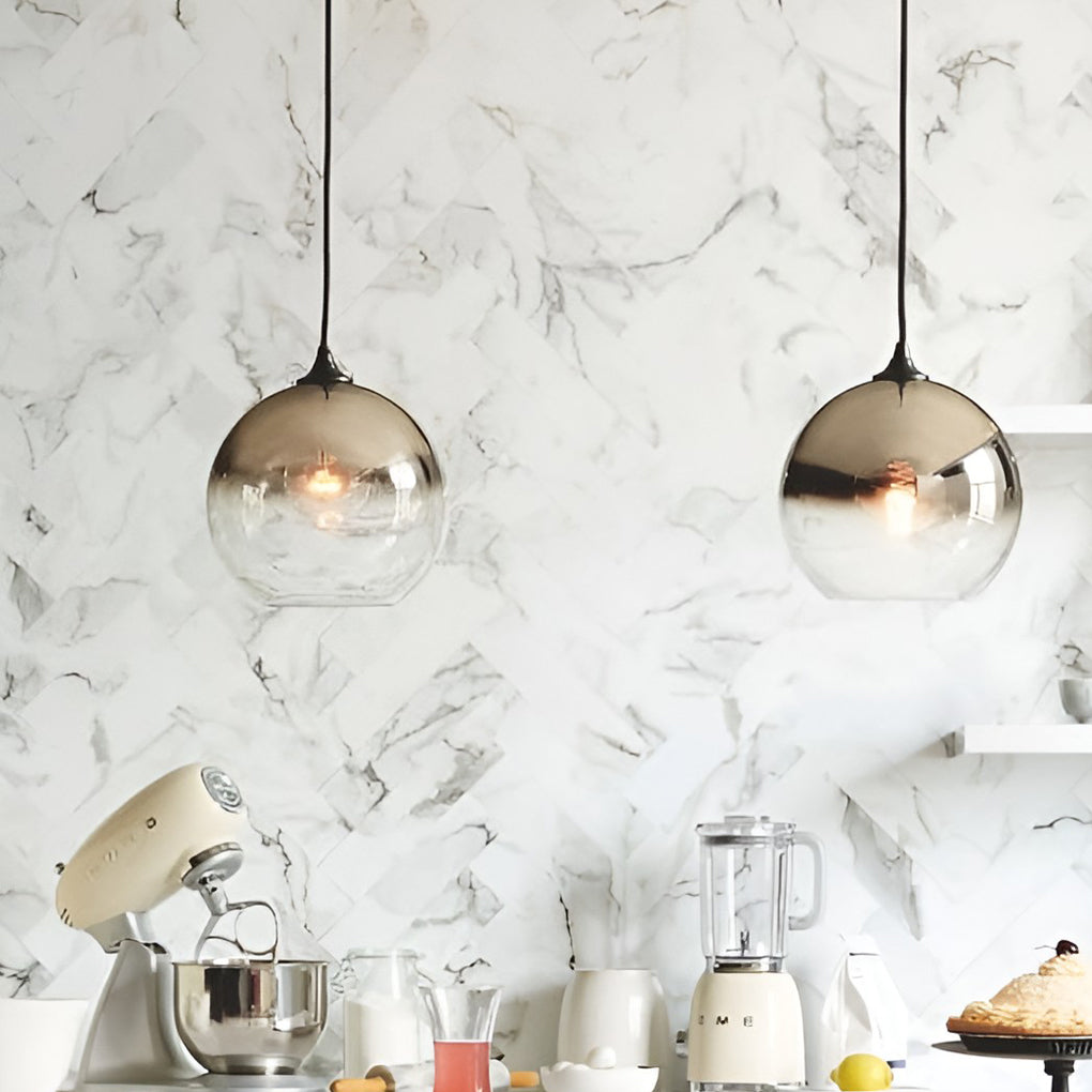 Glass Round Pendant Light Modern Single-Ball Ceiling Light - product image 7