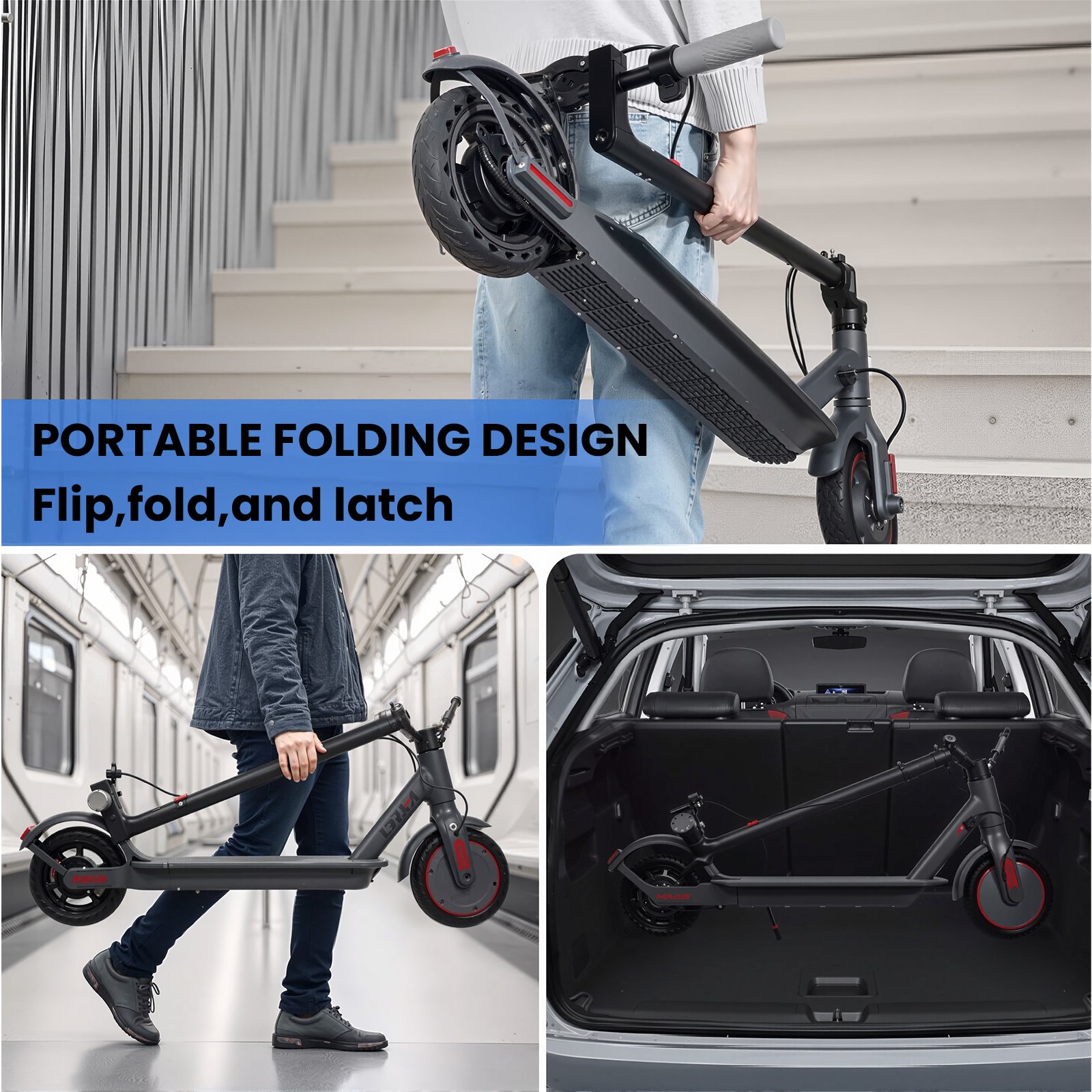C4 Pro Commuter Scooter Foldable Electric Scooter With APP For Adults