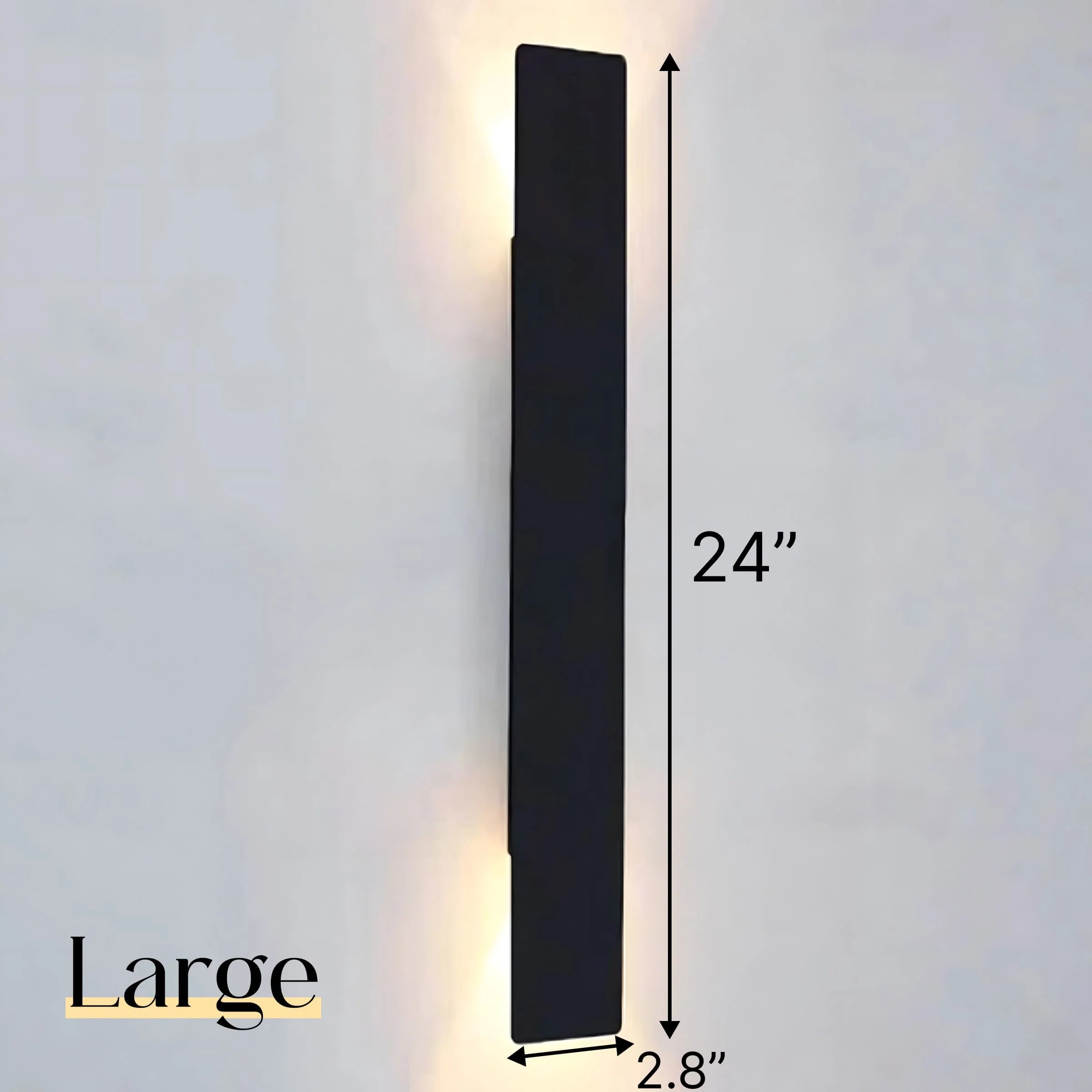 Black Linear Exterior Wall Sconces Modern Porch Patio Light Fixture Waterproof Outdoor Wall Lights