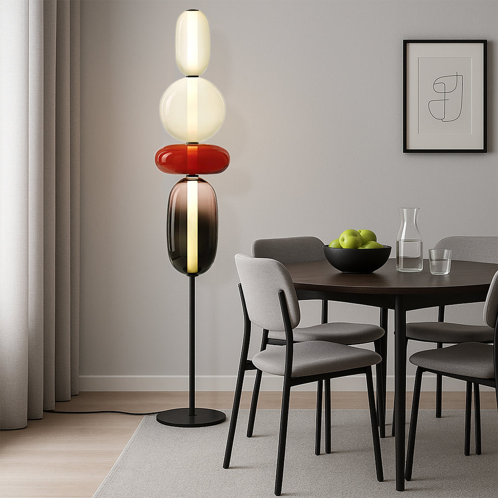 Modern Candy Stacked Glass Floor Lamp