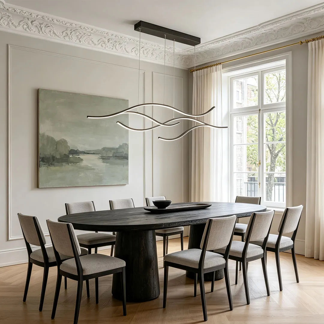 Curved LED Pendant Light Wavy LED Metal Ceiling Light - product image 6