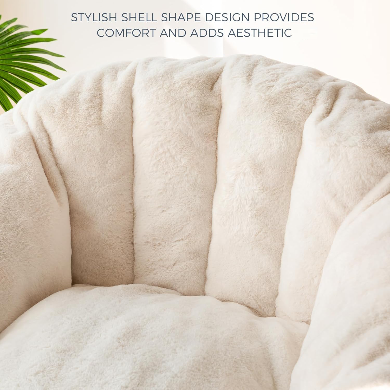Oversized Faux Fur Bean Bag Chair Stuffed Lounge Sofa for Adults & Kids Perfect for Gaming Reading & Relaxing