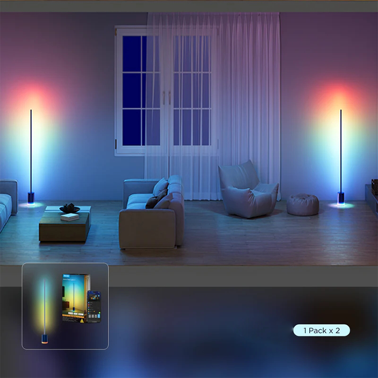 Smart RGBIC Floor Lamp with App & Voice Control for Living Room
