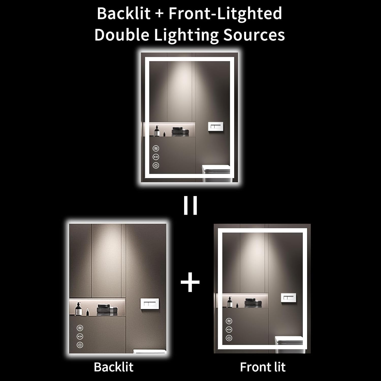 Anti-Fog LED Touch Smart Bathroom Mirror