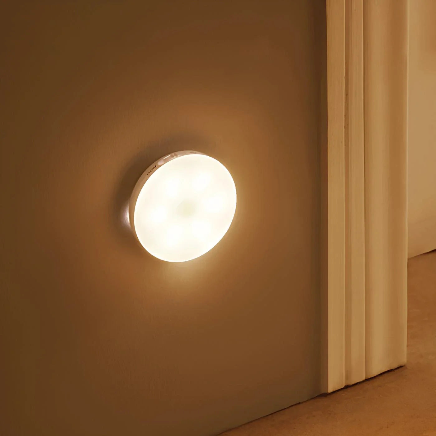 Stick-on night light for cabinets cupboards and shelves