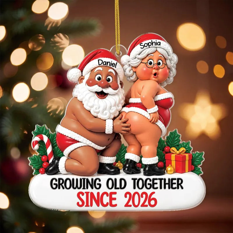Custom Funny Wooden Christmas Ornament Personalized Couple Anniversary Wedding Gift for Husband and Wife Cozy Xmas With You
