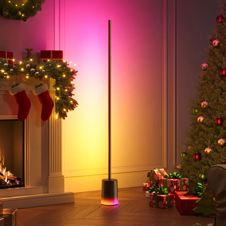 Smart RGBIC Floor Lamp with App & Voice Control for Living Room