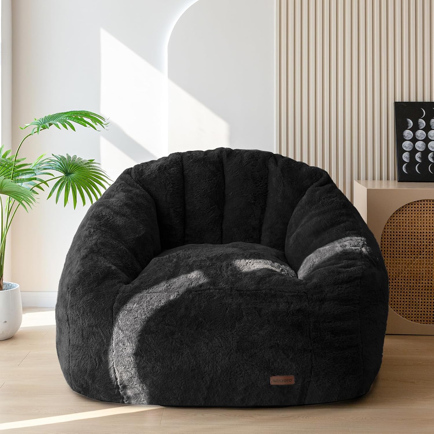 Oversized Faux Fur Bean Bag Chair Stuffed Lounge Sofa for Adults & Kids Perfect for Gaming Reading & Relaxing