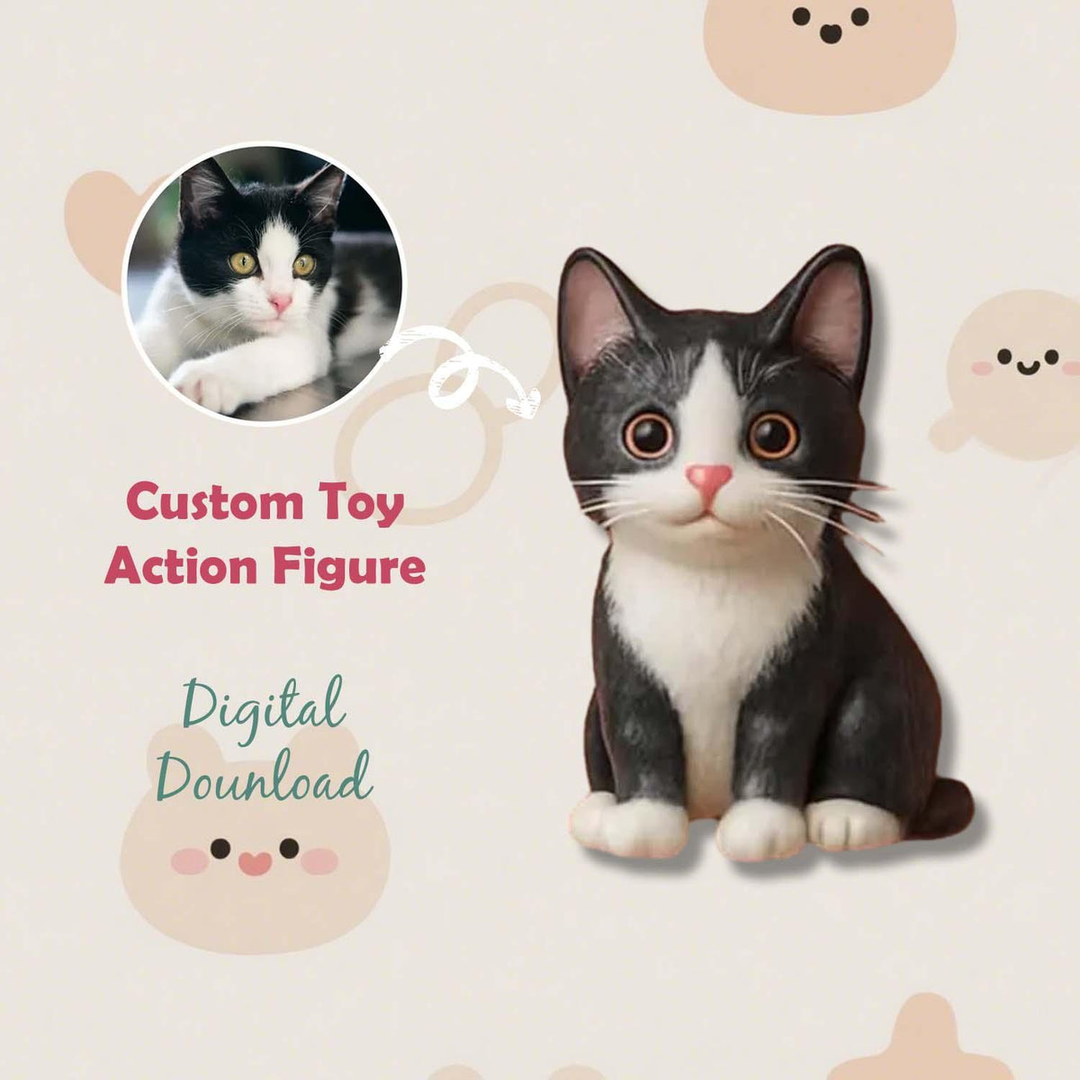 Custom Cute 3D Mini Figure Office Desk Figurine Based on Your Picture( Includes Engraved Wooden Base)