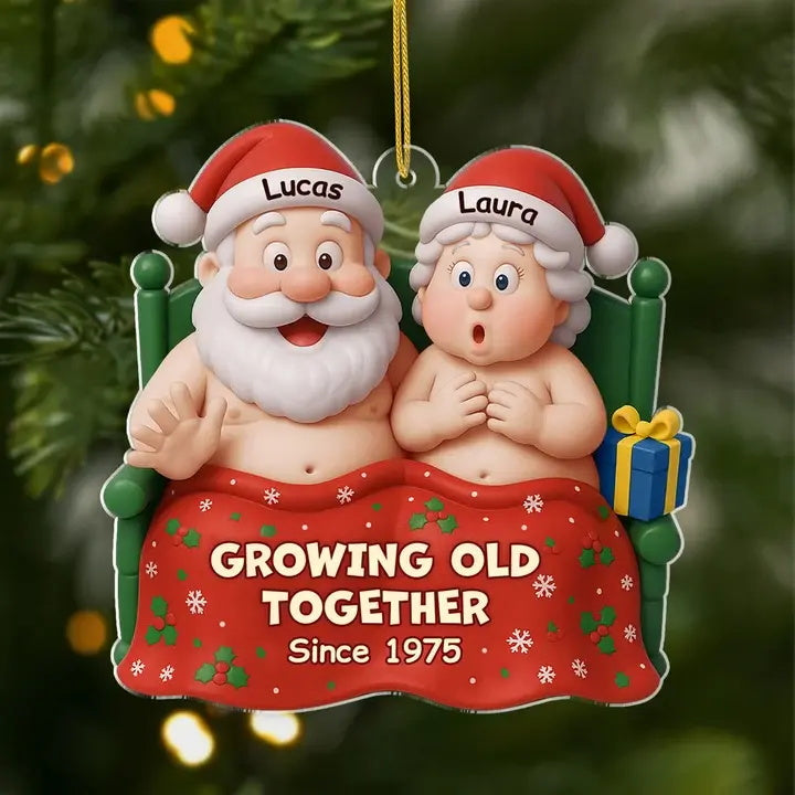 Custom Funny Wooden Christmas Ornament Personalized Couple Anniversary Wedding Gift for Husband and Wife Cozy Xmas With You