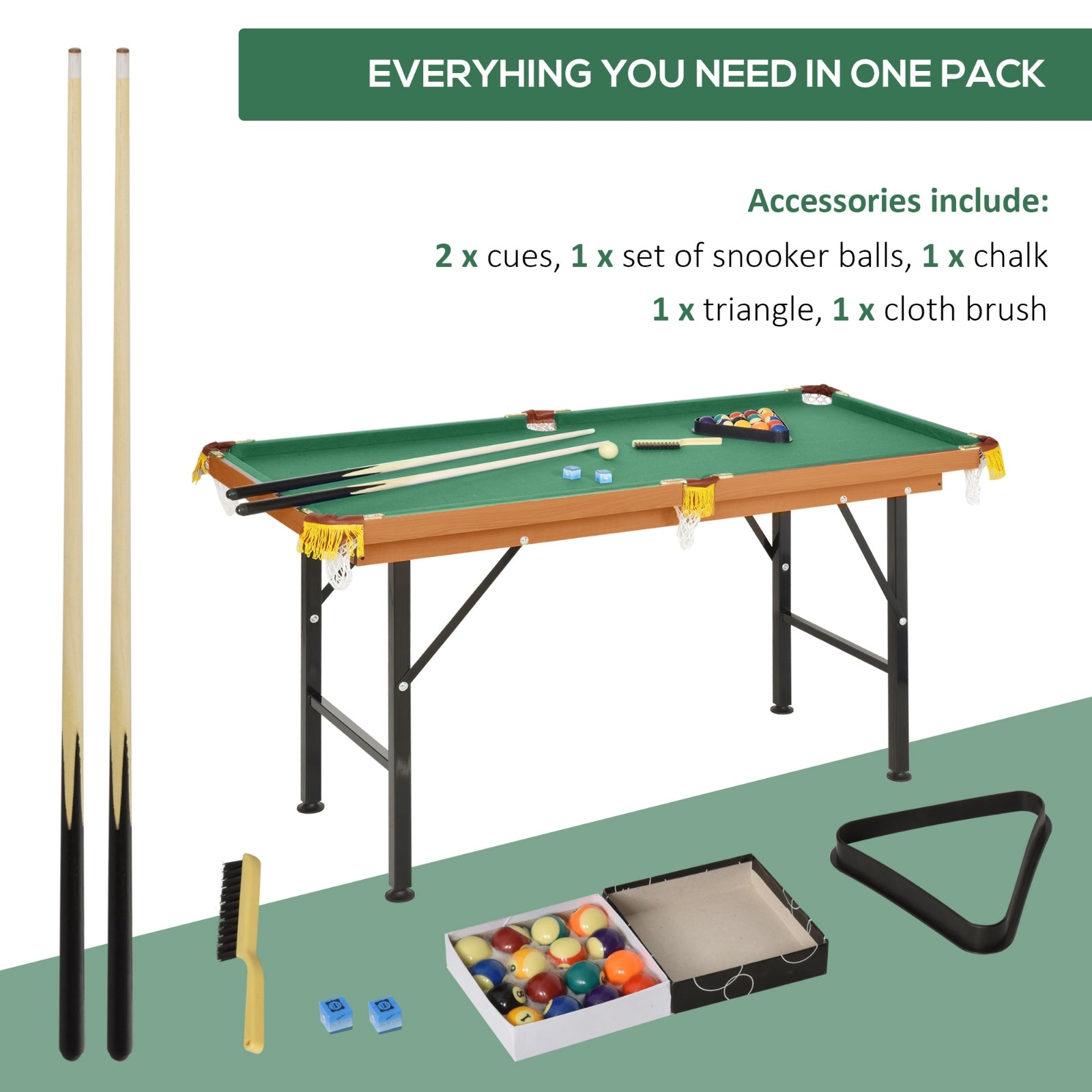 Fun Indoor Mini Pool Table - Green MDF Design for Living Room and Game Room Use