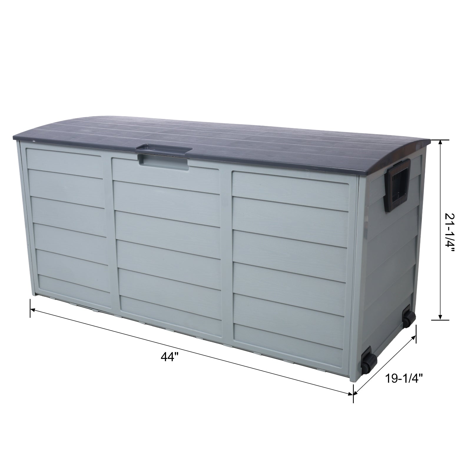 Outdoor Patio Transformable Sofa with Storage - Grey Plastic Design for Courtyard and Backyard Use