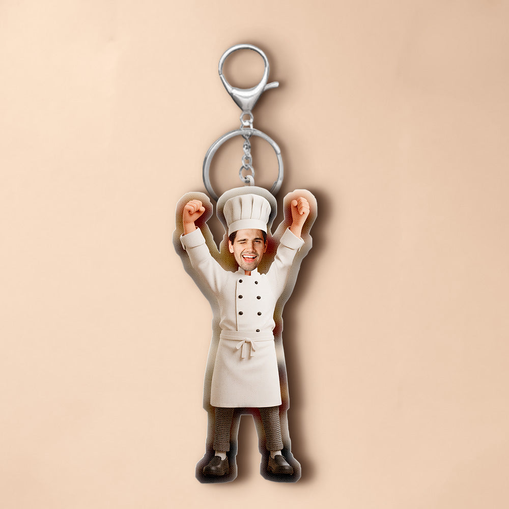 Custom Face Photo Doll Twistable Mini Me Keychain Doll with Personality Fully Poseable