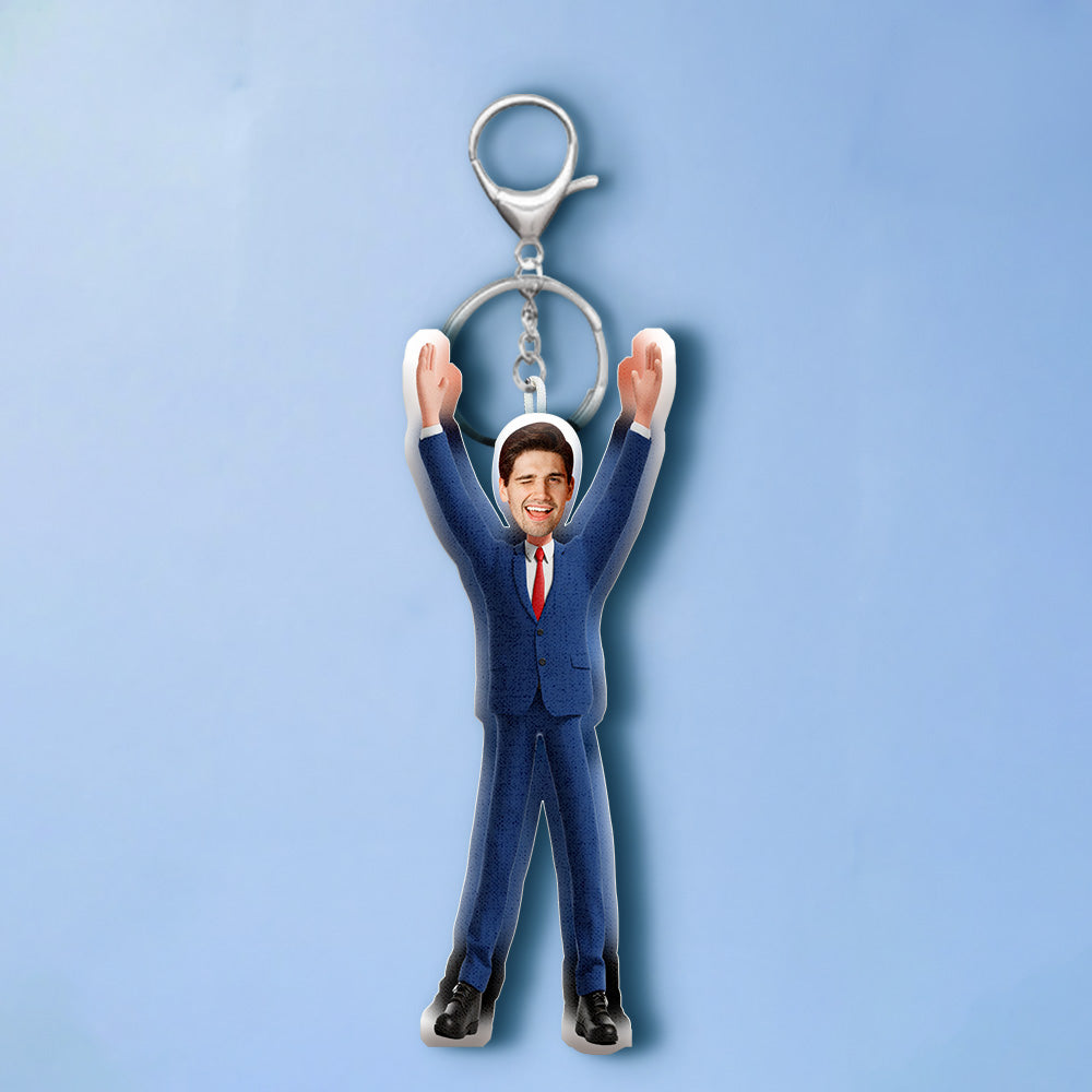 Custom Face Photo Doll Twistable Mini Me Keychain Doll with Personality Fully Poseable