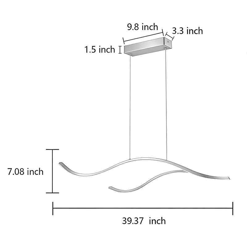 Curved LED Pendant Light Wavy LED Metal Ceiling Light - product image 22