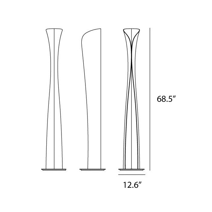 Cadmo LED Floor Lamp sizes