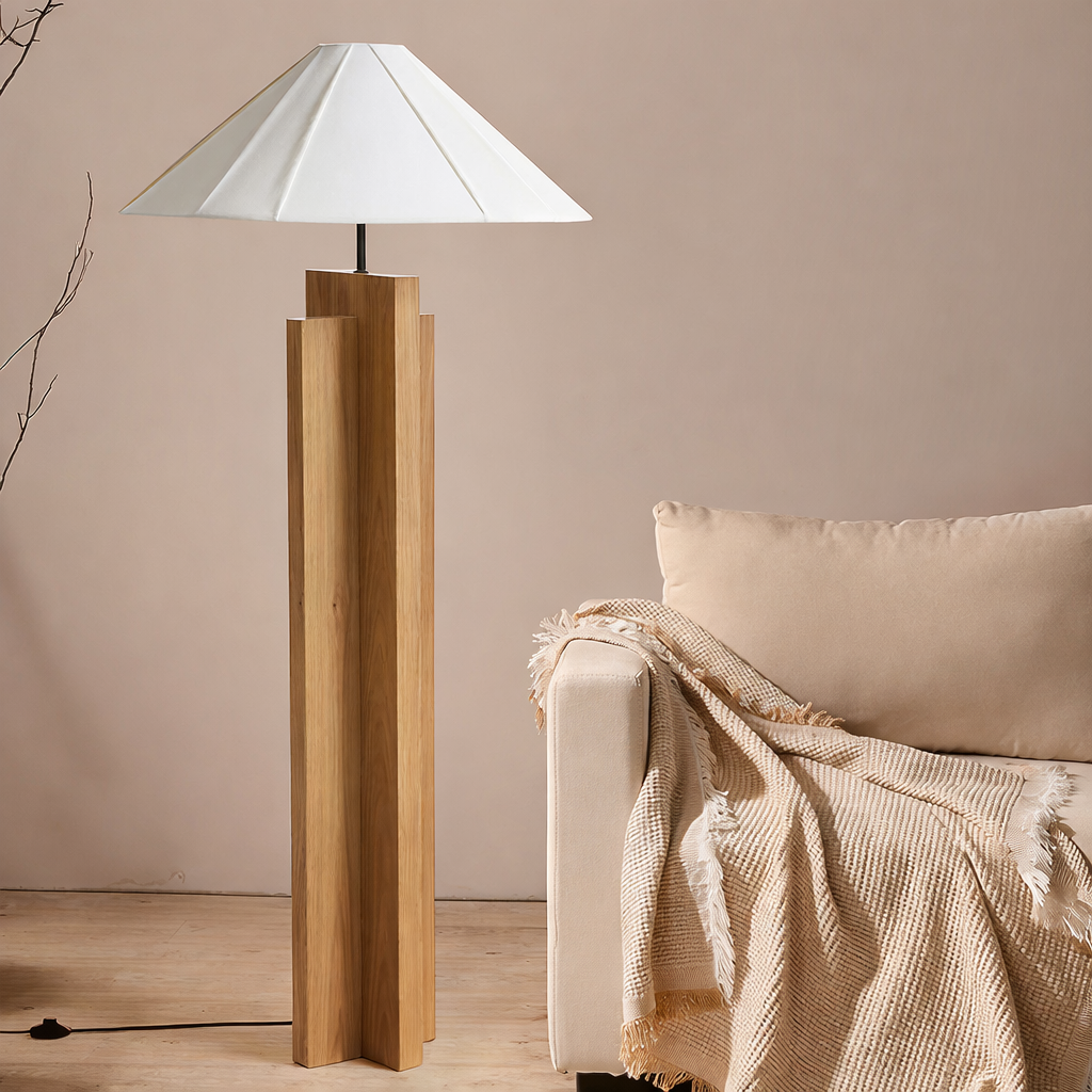 Natural Wood Floor Lamp Minimalist Wooden Floor Light