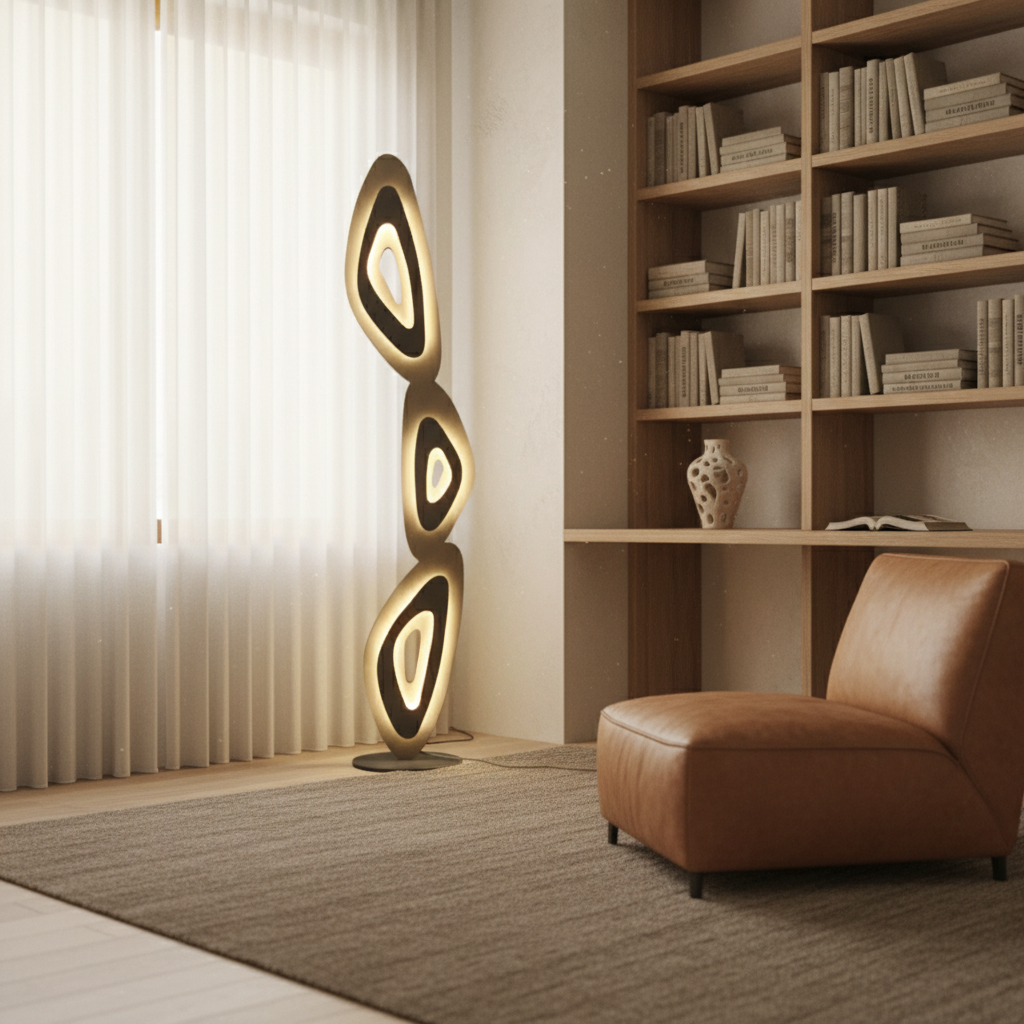 Modern Abstract LED Floor Lamp Warm Light