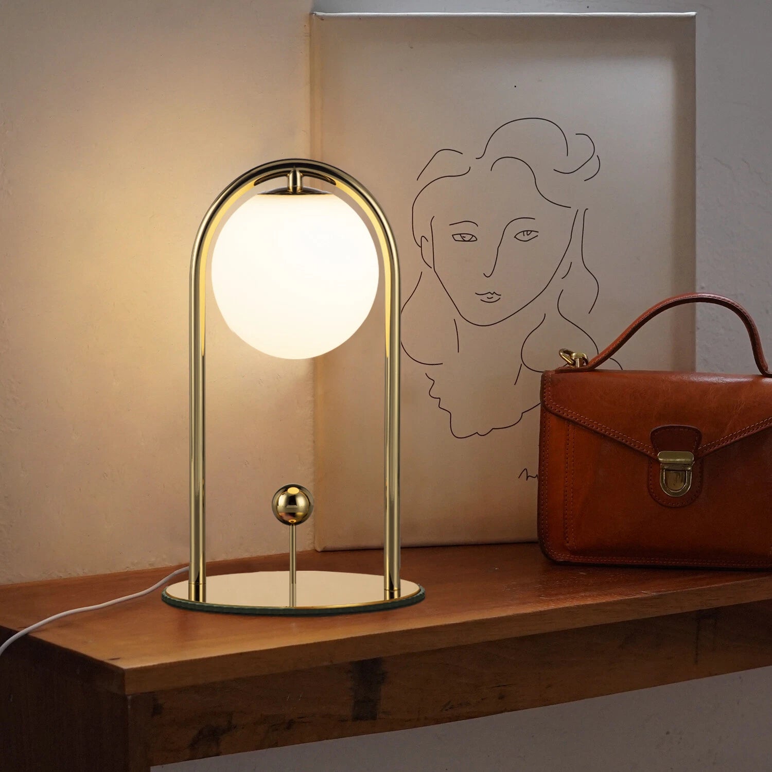 Minimalist Cream Bedside Table Lamp