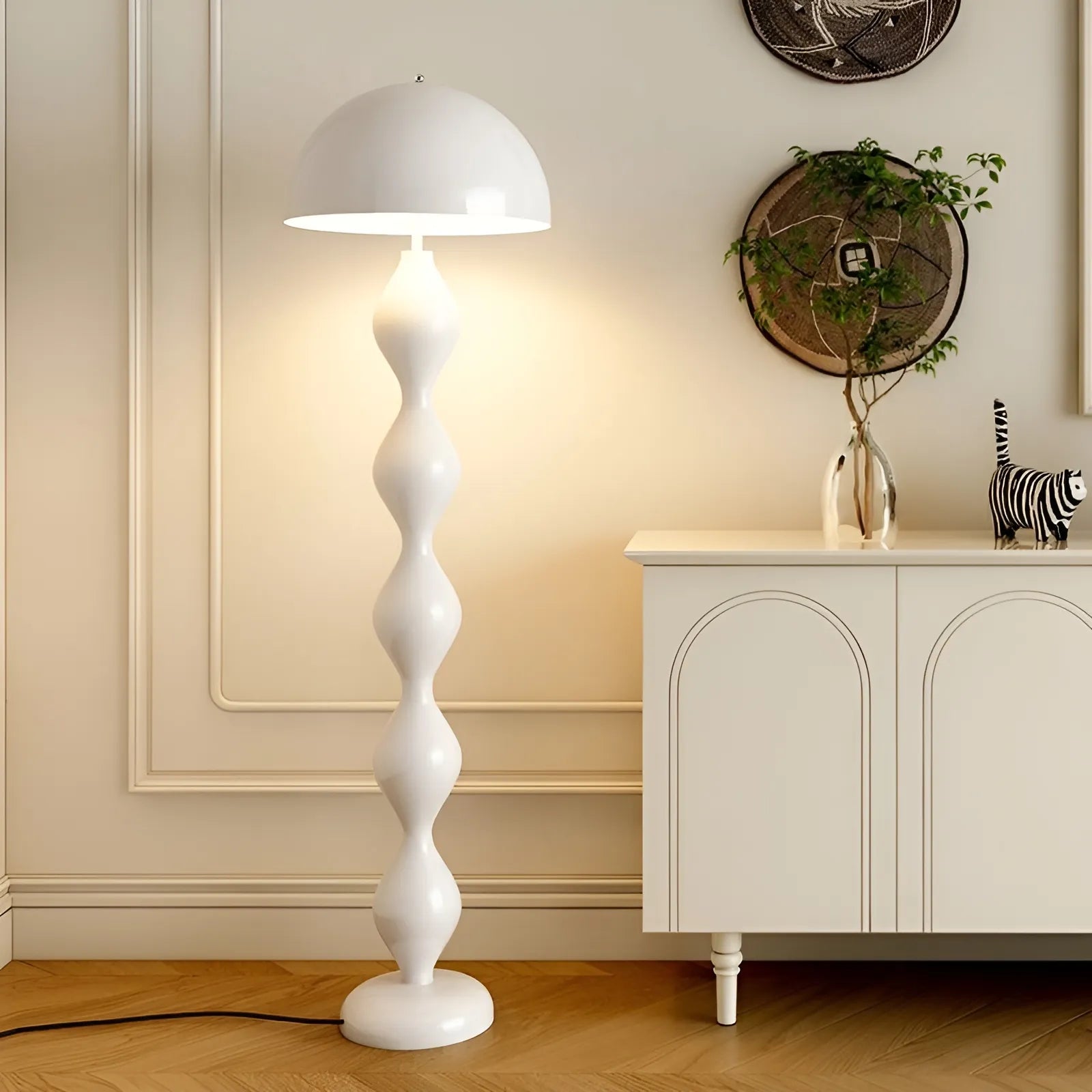 Cream Style Mushroom Floor Lamp Sculptural 3-Color LED Floor Light