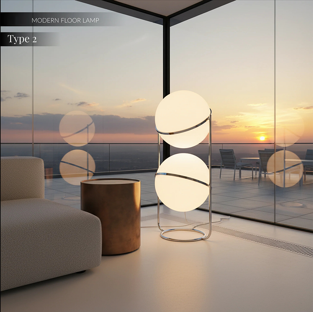 Modernes Design LED Ball Floor Lamp Illuminating Home Decor