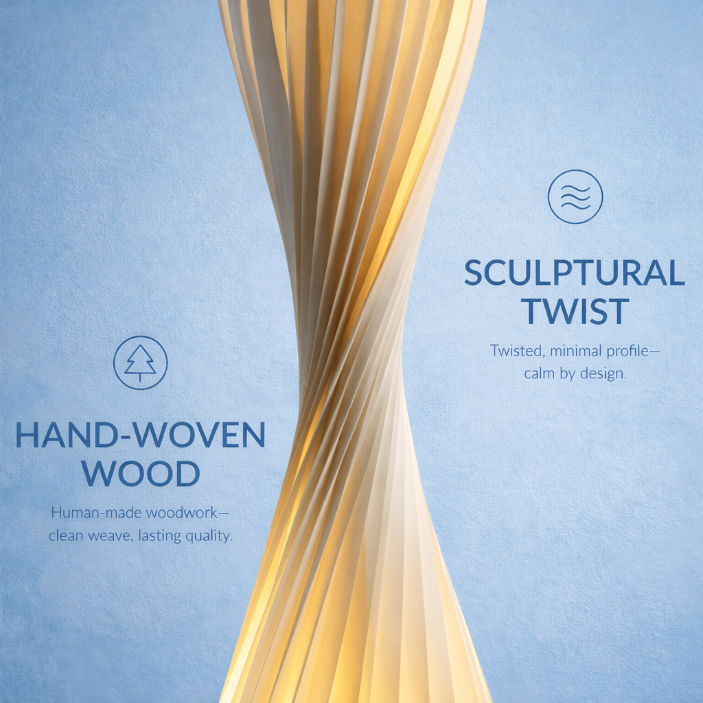 Sculptural Twist Floor Lamp with Warm Ambient Light