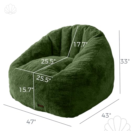 Oversized Faux Fur Bean Bag Chair Stuffed Lounge Sofa for Adults & Kids Perfect for Gaming Reading & Relaxing