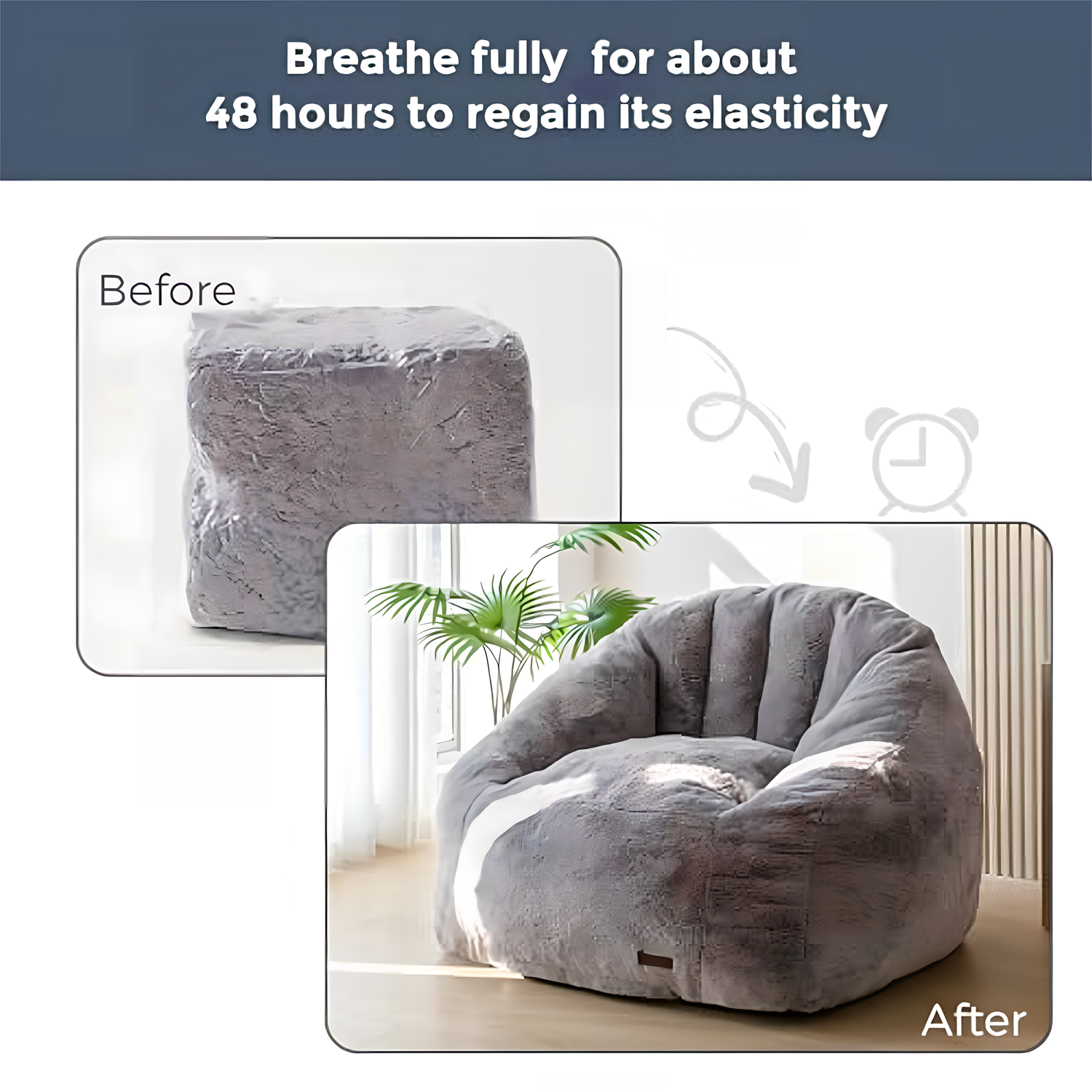 Oversized Faux Fur Bean Bag Chair Stuffed Lounge Sofa for Adults & Kids Perfect for Gaming Reading & Relaxing