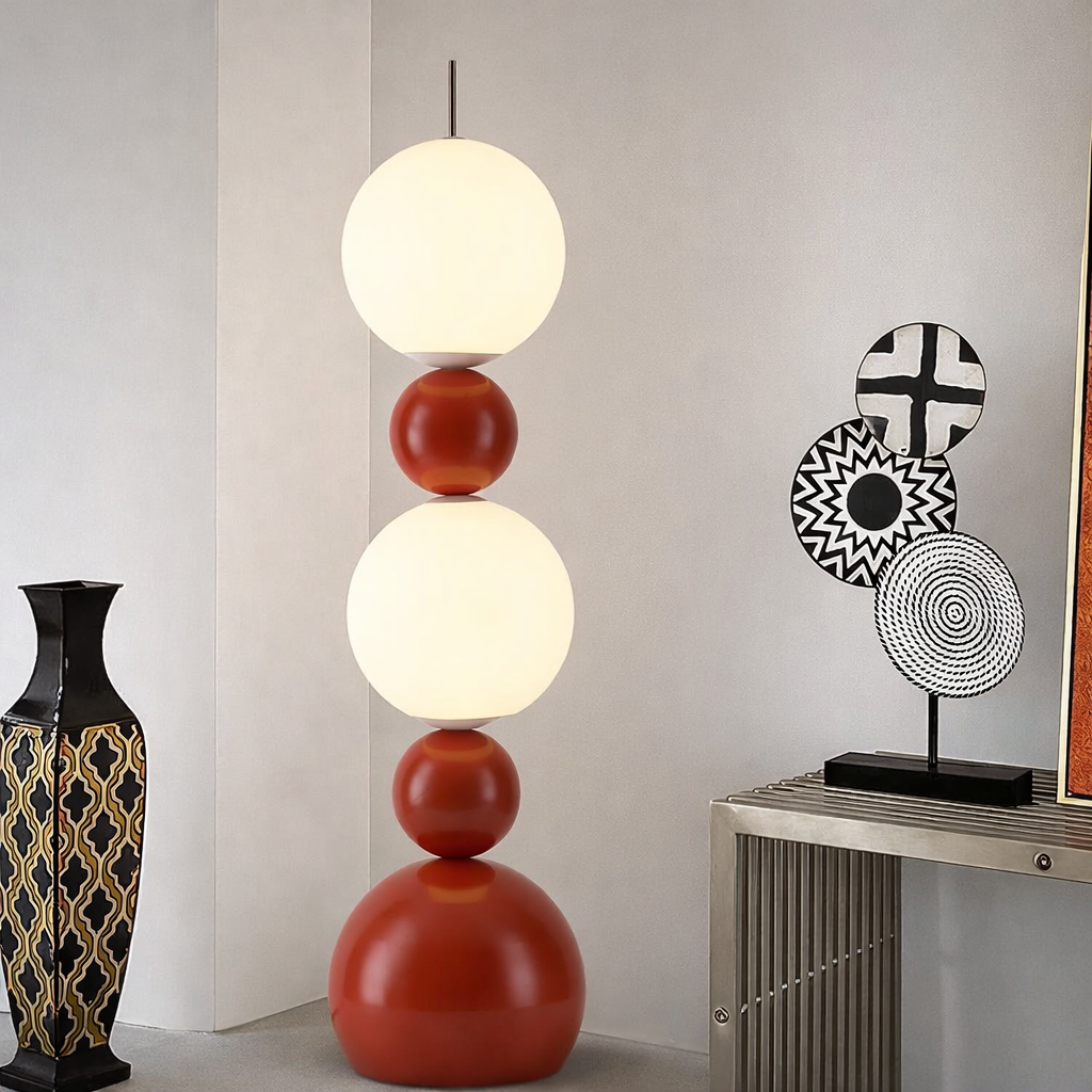 Modern LED Floor Lamp with Foot Switch 3-Color Ambient Lighting Energy-Saving Funky Fruit Design