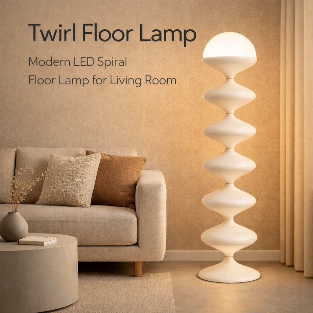 Twirl Floor Lamp Modern LED Spiral Floor Lamp for Living Room