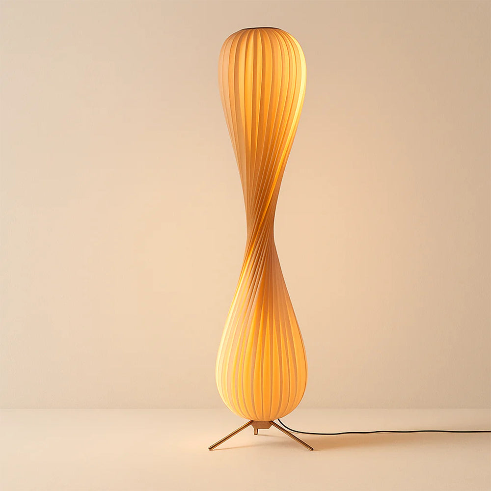 Wooden Floor Lamp Sculptural Dimmable LED Floor Light