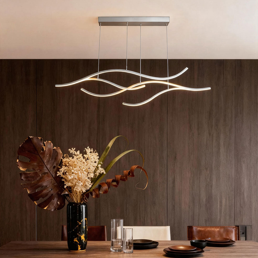 Curved LED Pendant Light Wavy LED Metal Ceiling Light - product image 10