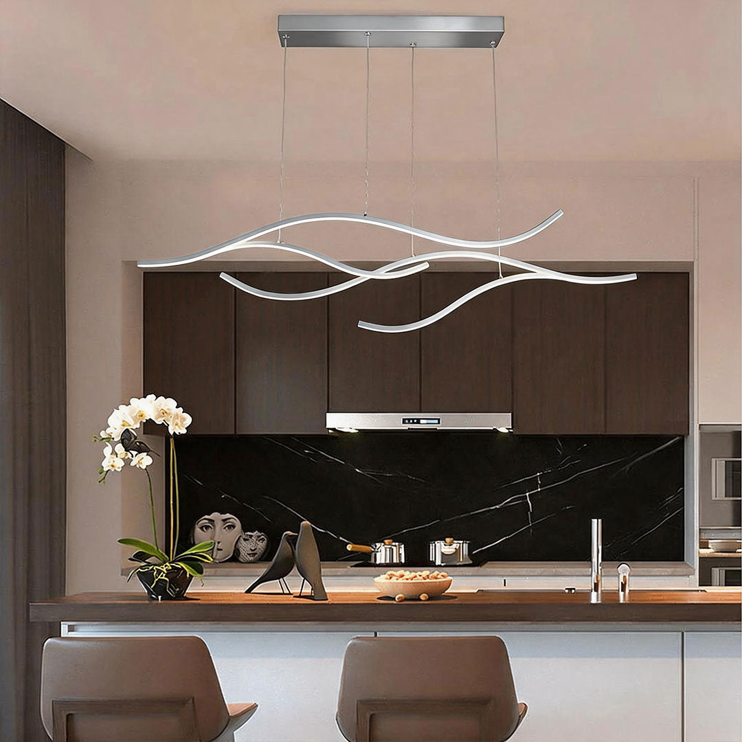 Curved LED Pendant Light Wavy LED Metal Ceiling Light - product image 11