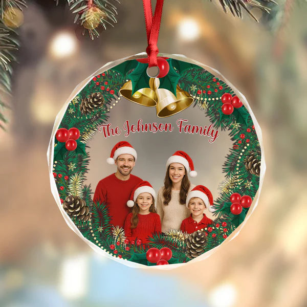 Personalized Family Photo Christmas Ornament Custom Family Keepsake Gift