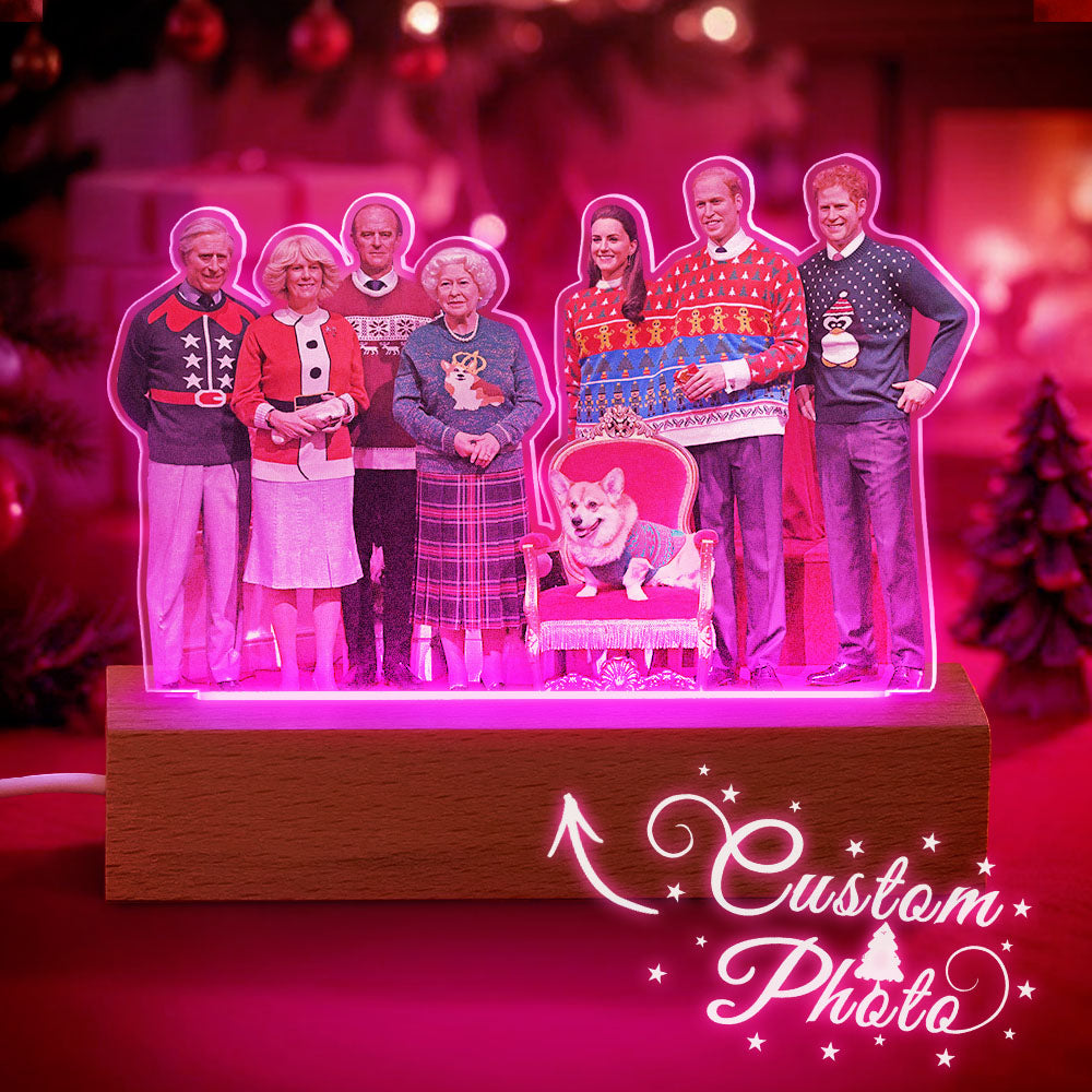 Personalized Photo Shape 3D LED Light Christmas Gift For Family Members