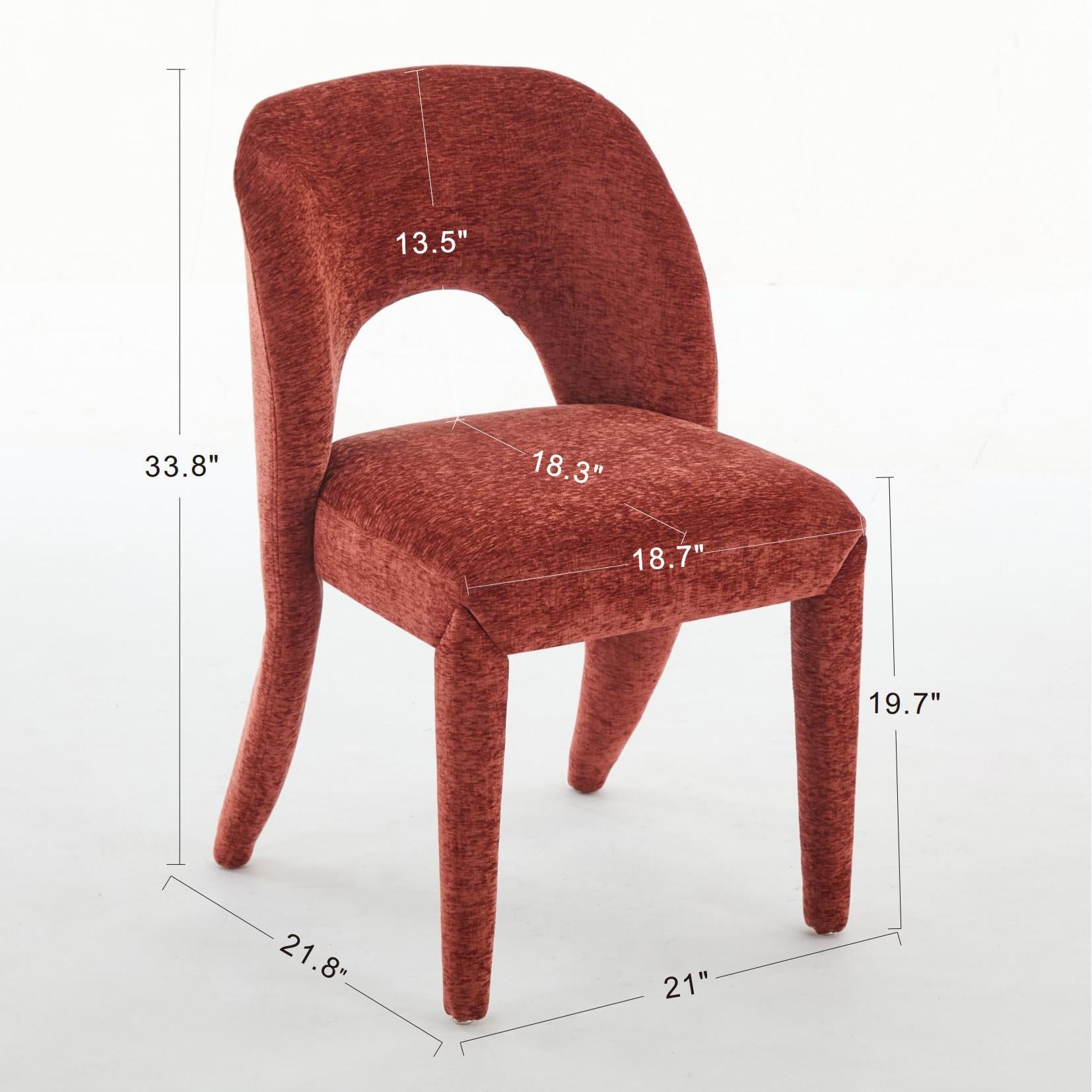 Set of 2 Dining Chairs Features a Hollowed-Out backrest Design for Restaurant Kitchens