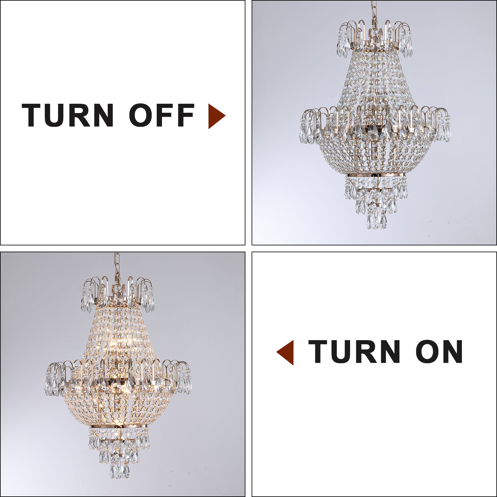 Gold Crystal Chandelier Luxury Ceiling Light