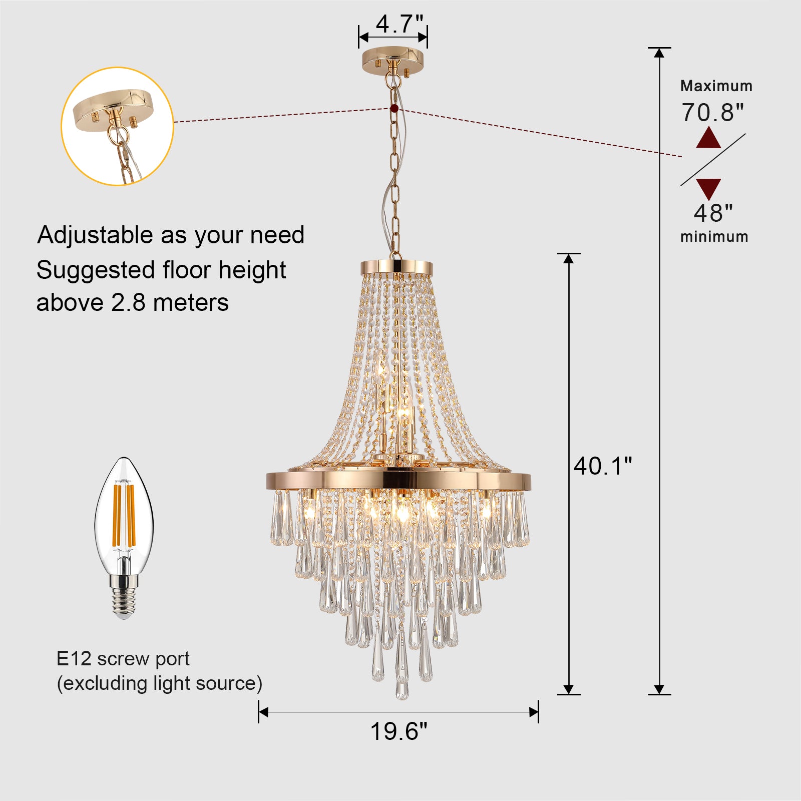 Luxury Chrome Crystal Chandelier