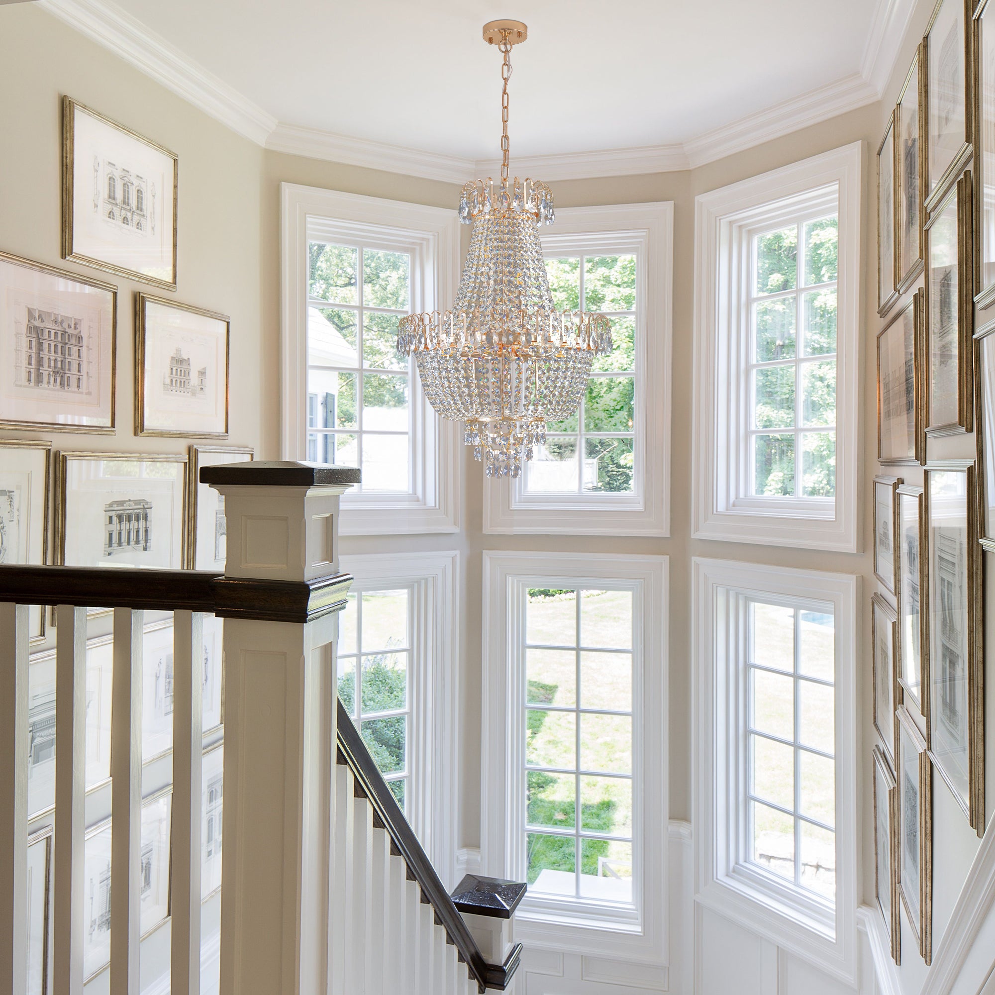 Luxury Gold Crystal Chandelier Ceiling Light