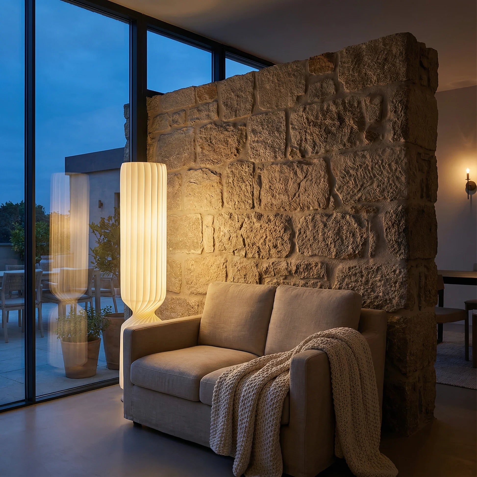 Nordic Minimalist Wabi Sabi Silk Floor Lamp Living Room Home Decor LED Standing Light