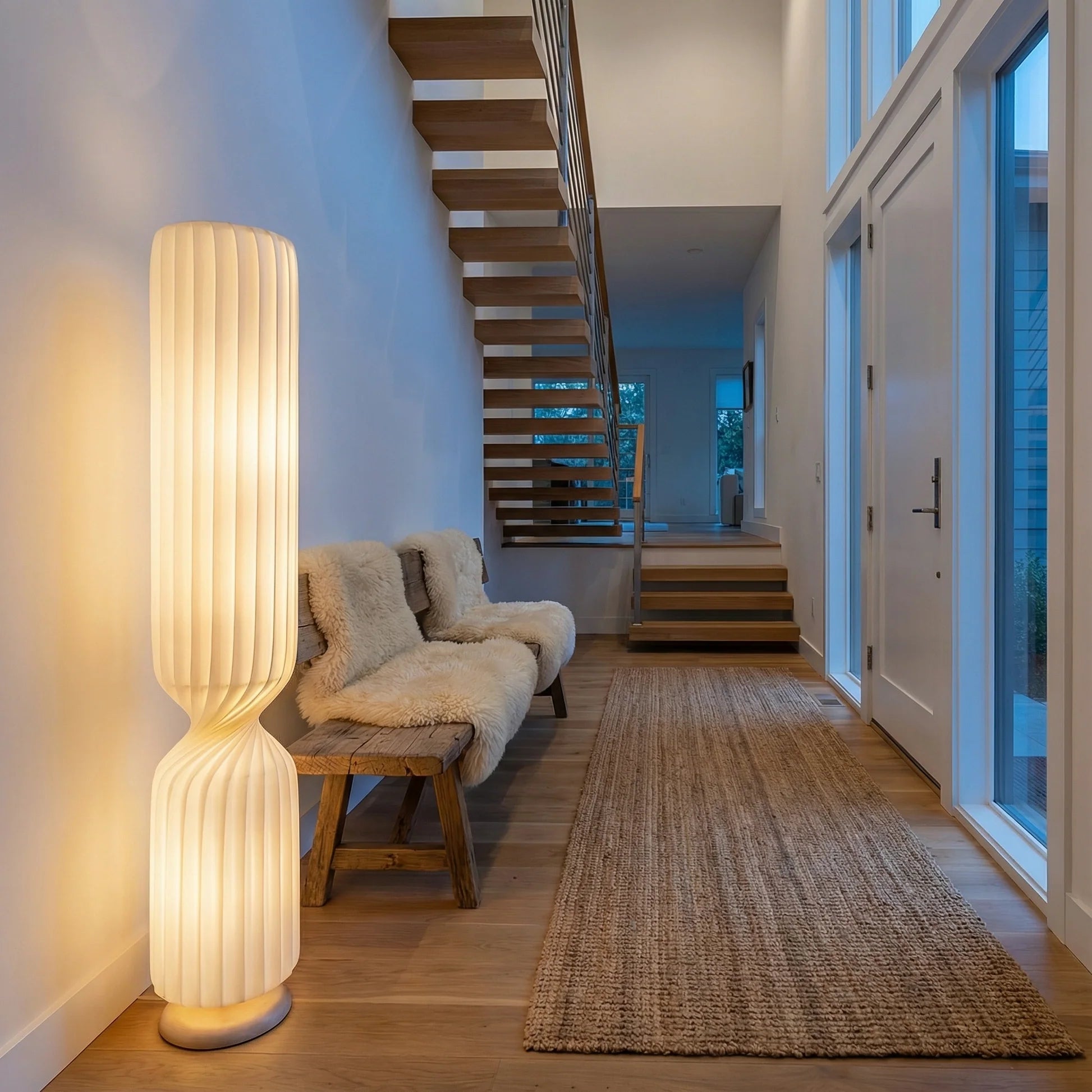 Nordic Minimalist Wabi Sabi Silk Floor Lamp Living Room Home Decor LED Standing Light