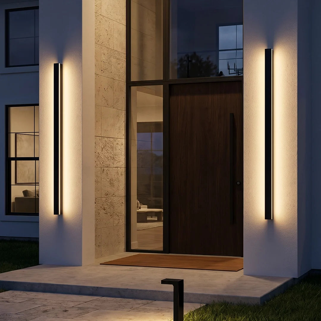 Linear Outdoor Wall Sconce Minimalist LED Black Lamp - product image 1