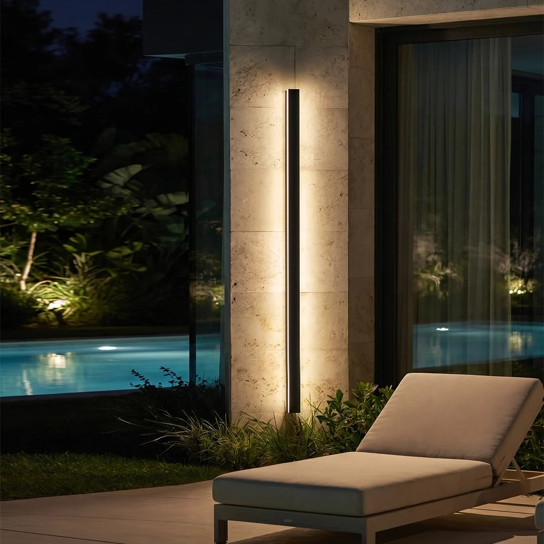 Linear Outdoor Wall Sconce Minimalist LED Black Lamp - product image 6