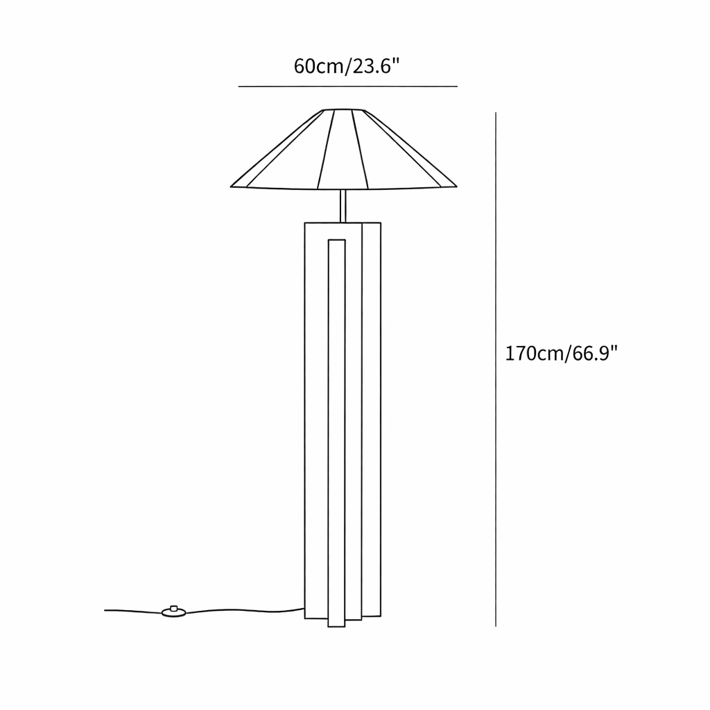 Natural Wood Floor Lamp Minimalist Wooden Floor Light