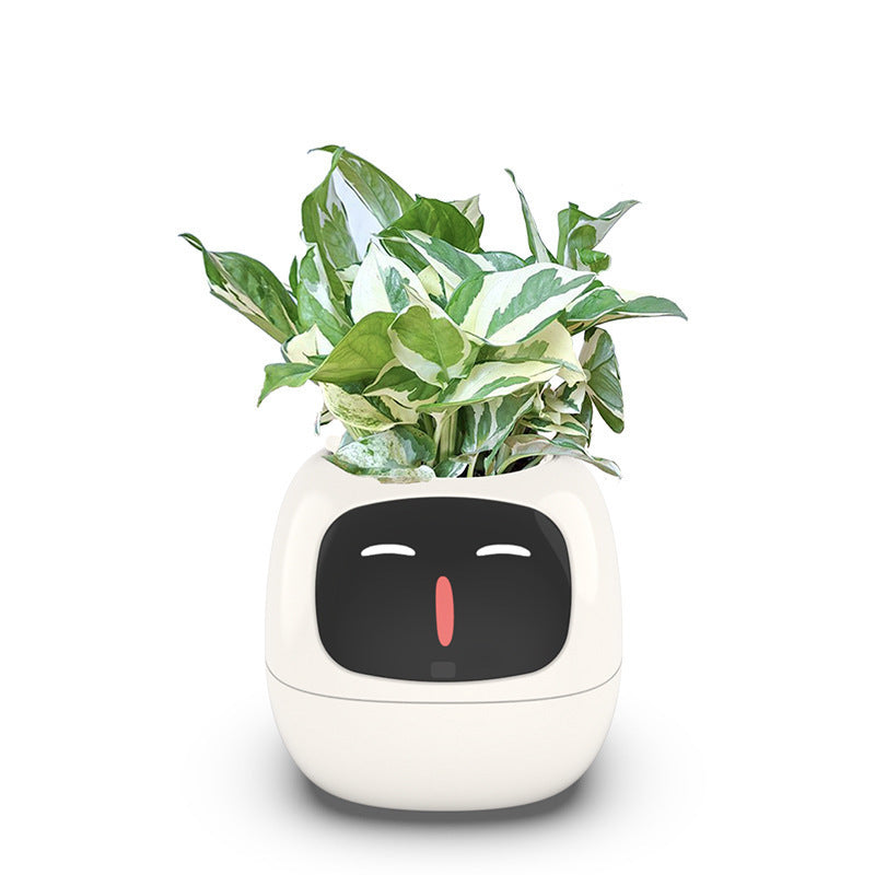 Smart Pet Planter Robot Guidance on Plant Care with Emojis, Adorable Plant Companion with Rich Gesture Interaction